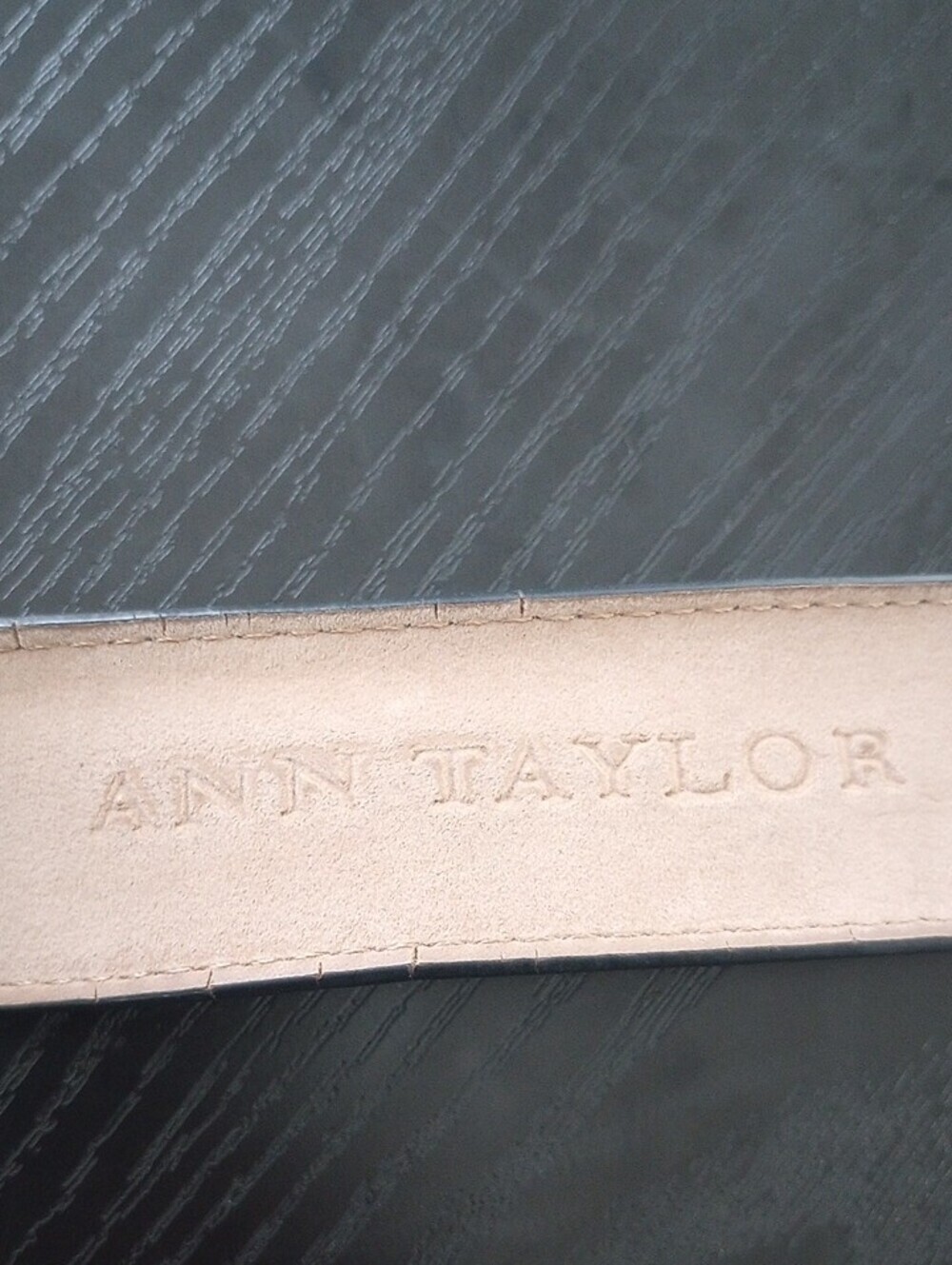 Ann Taylor Black Genuine Leather Belt with Light Gold-Tone Buckle - Picture 2 of 12